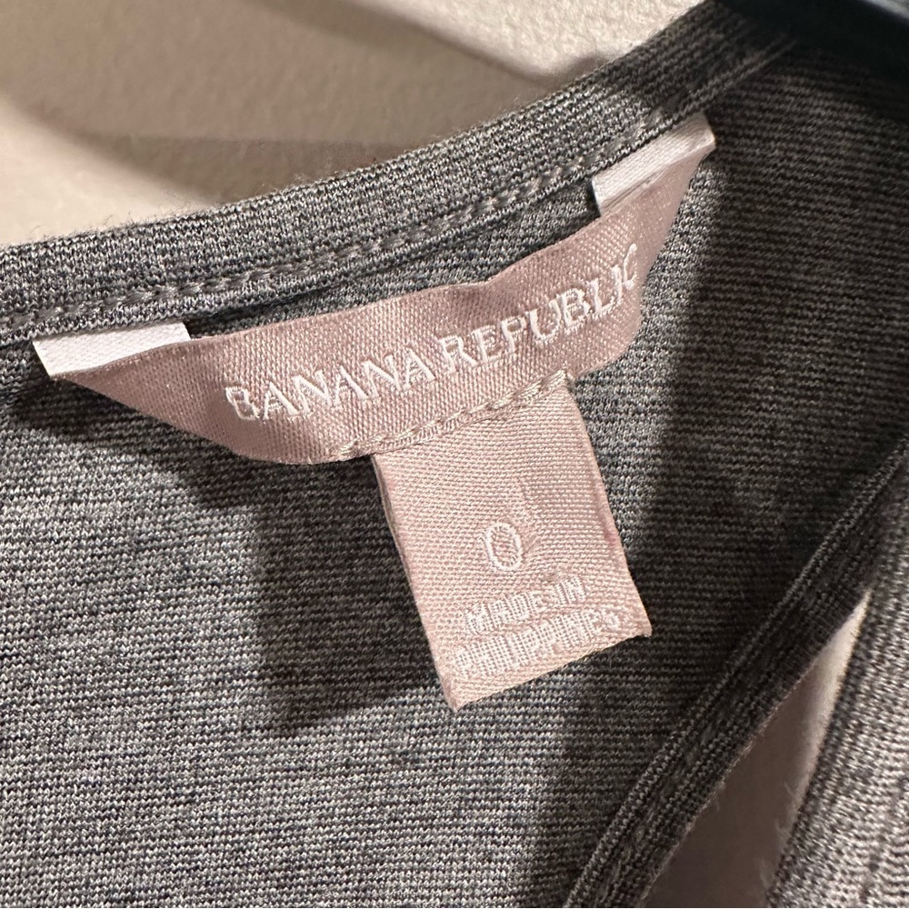 Banana Republic Gray Sleeveless Fitted & Flare Drop Waist Mini Dress Size 0 - Picture 2 of 15